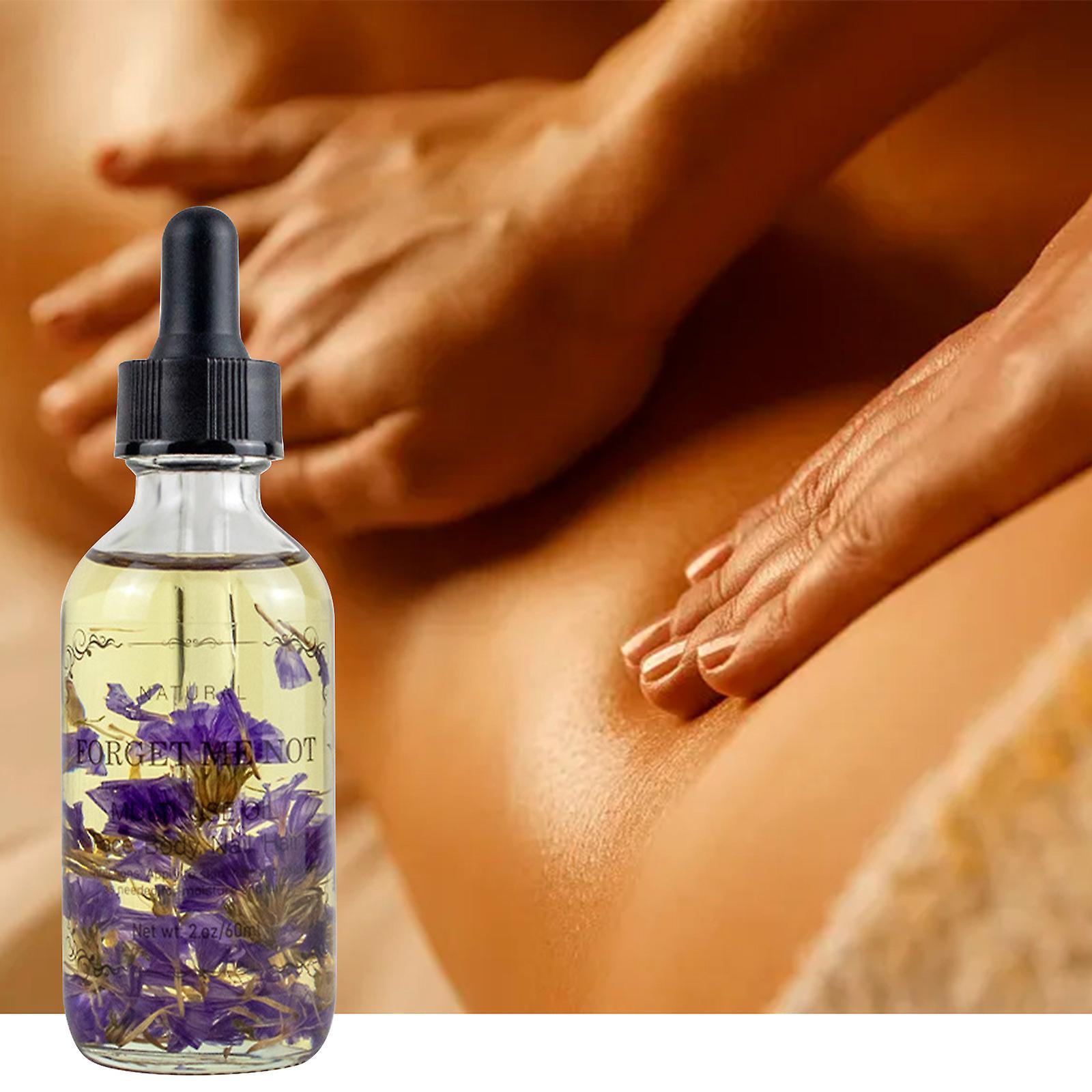 Flye Forget-me-not Dried Flower Massage Oil Transparent And Easily Absorbable Massage Essential Oil 60ml FLYE2754 Purple Free Size