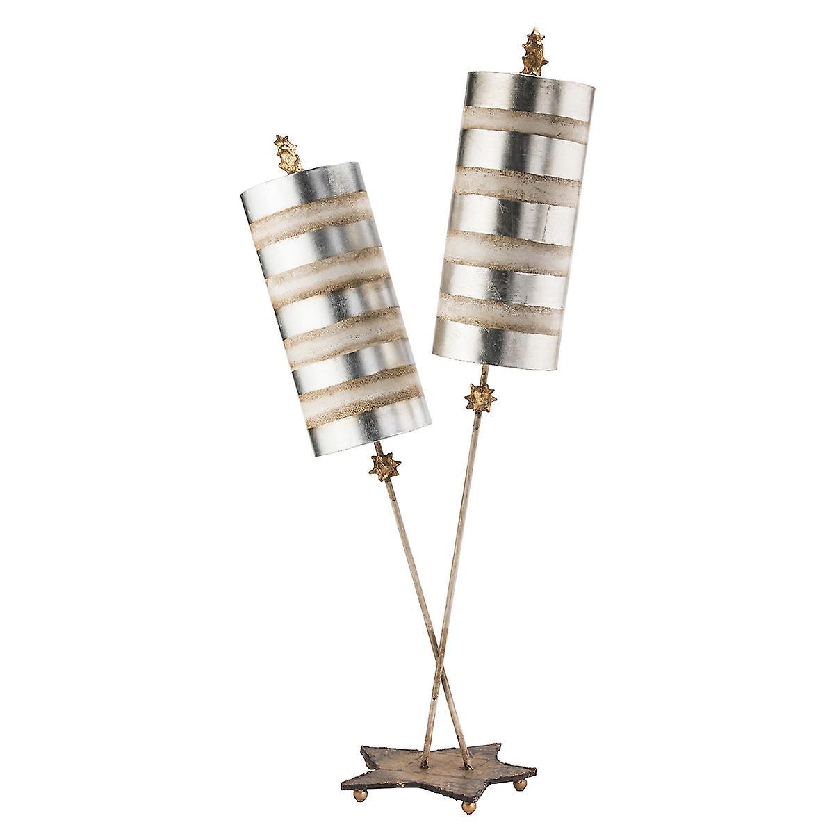 Nettle Luxe 2 Light Table Lamp Cream Silver Leaf E27