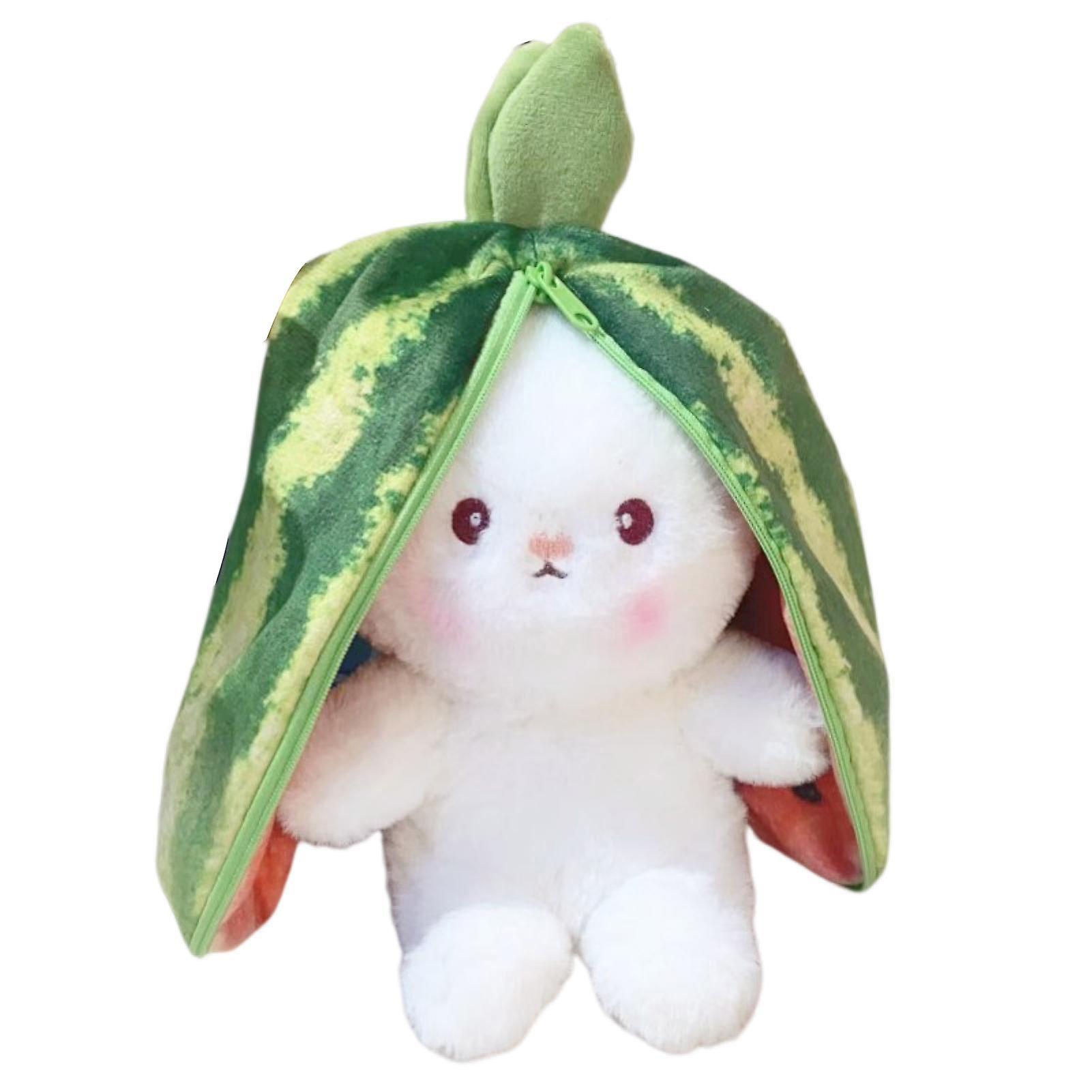 Sinknap 18cm Rabbit Plush Toy With Zipper Watermelon Pineapple Kiwi Fruit Animal Plushies Ornament Fluffy Stuffed Animal Cartoon Bunny Doll Kids To...