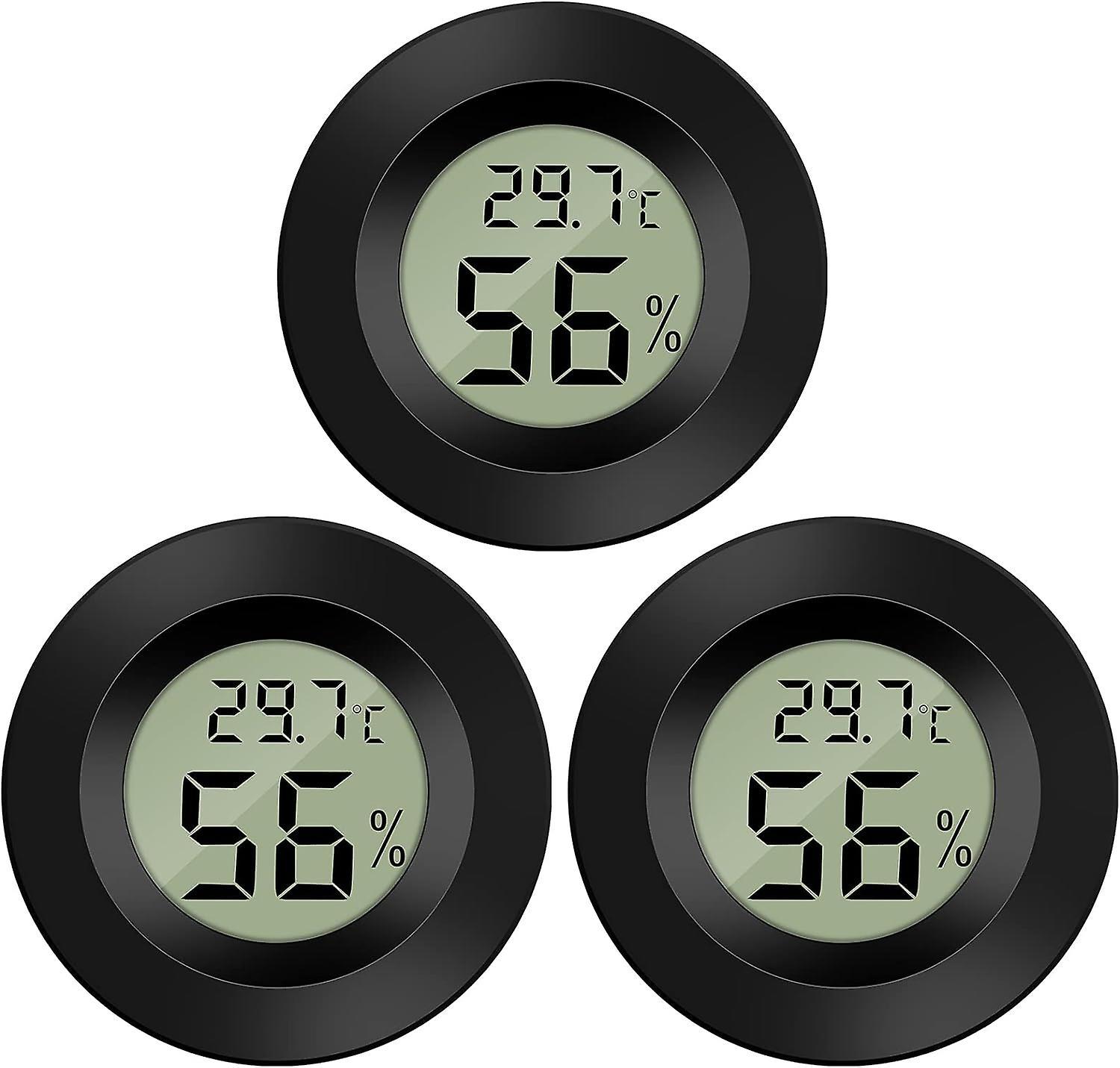 Tinor Mini Digital Lcd Thermometer Hygrometer -50~70 10%~99% Rh Portable For Office Kitchen Humidors Reptile Incubators (3 Pcs - B)