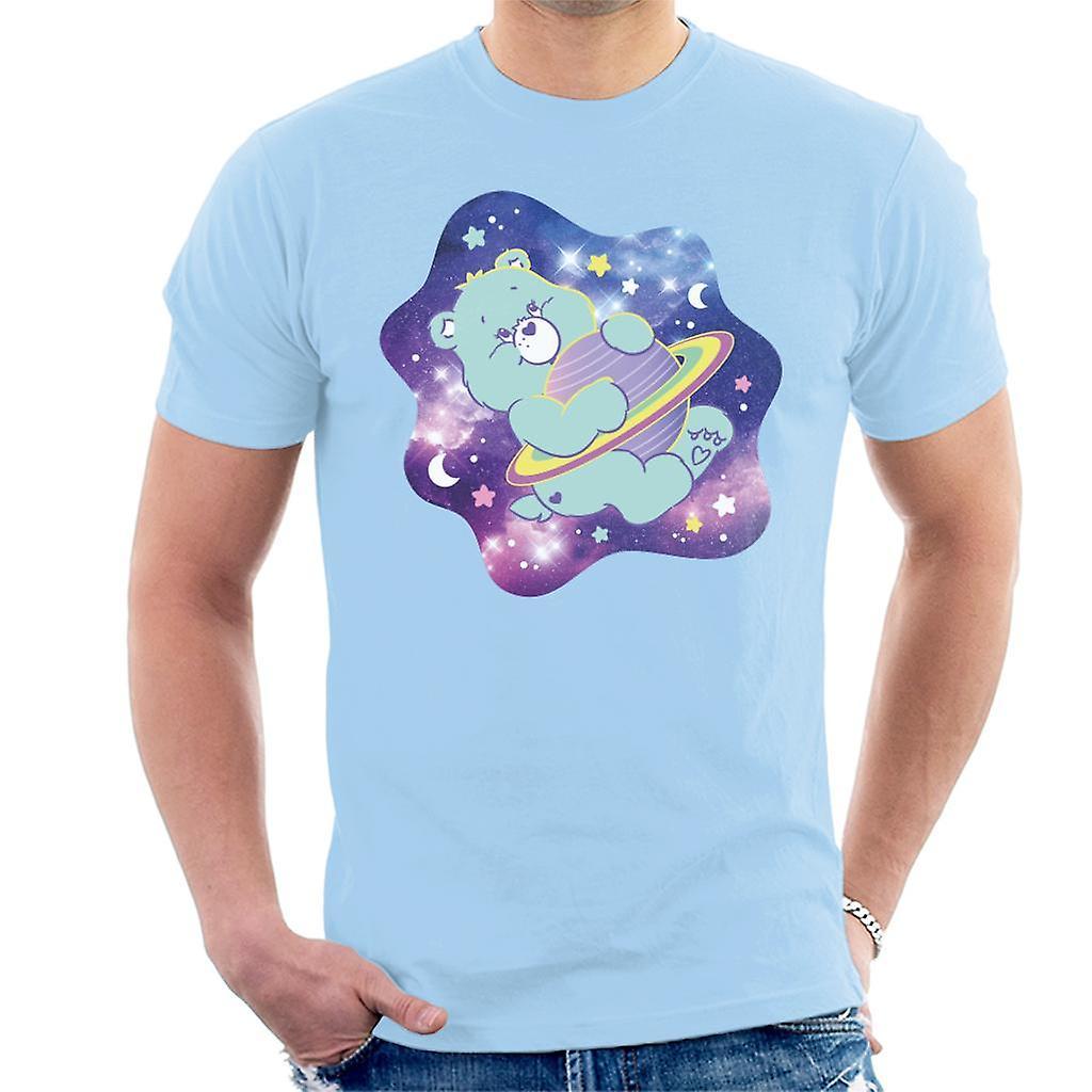 Care Bears Bedtime Bear Dreaming Of Space Men's T-Shirt Sky Blue X-Large