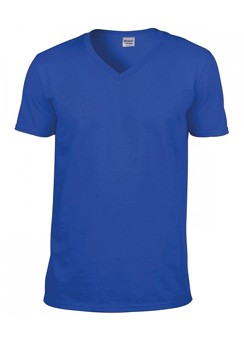 Men's Gildan Softstyle™ V Neck T Shirt 64V00 Royal M