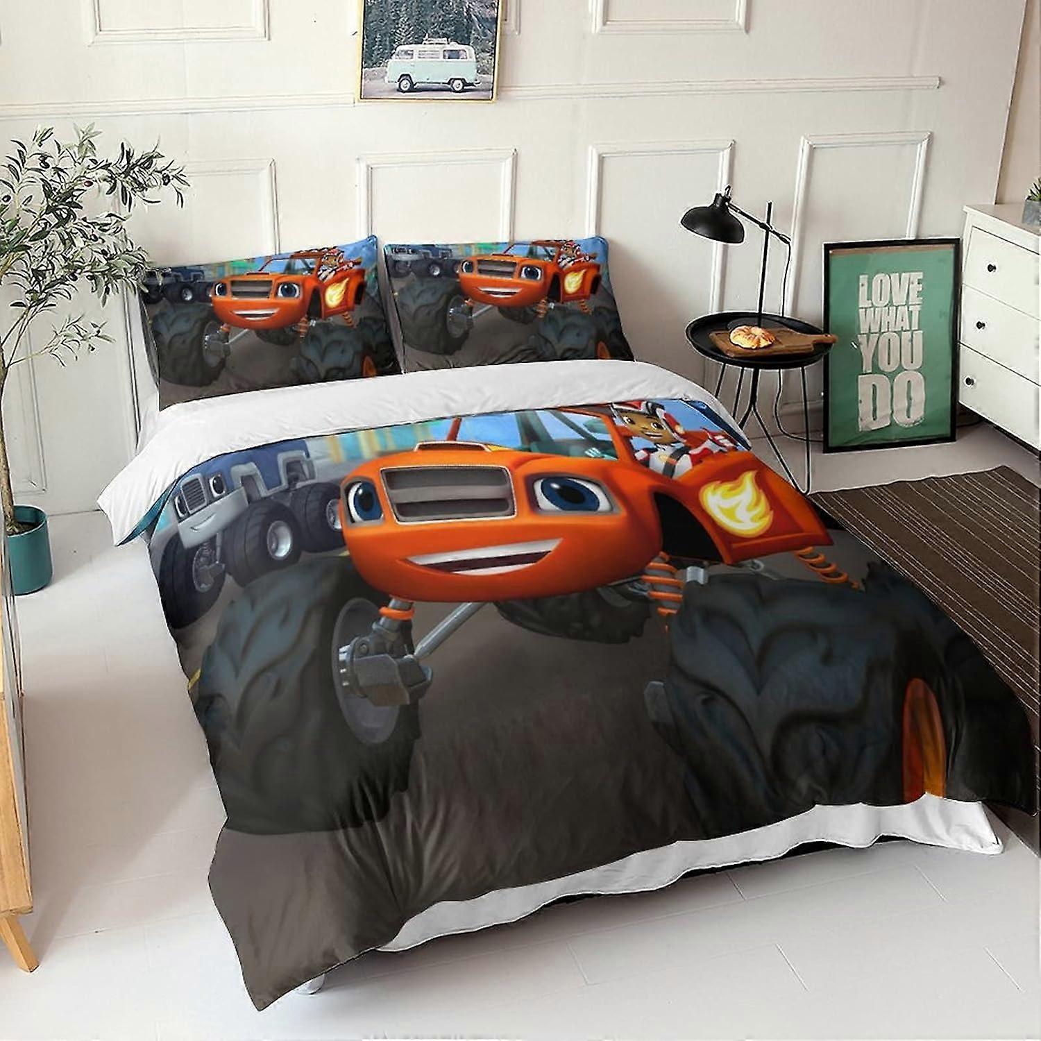 Kerota Blaze and the Monster Machines Duvet Cover Sets, Blaze and the Monster Machines Bedding Set with Duvet Covers and Pillowcase with 135*200 CM...