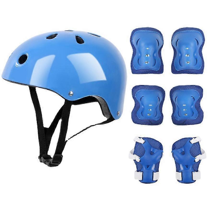 Unbrand 7 PCS Kids Protective Gear Set Roller Skate Helmet Elbow Wrist Knee Pad For Skateboard Cycling Skating Scooter