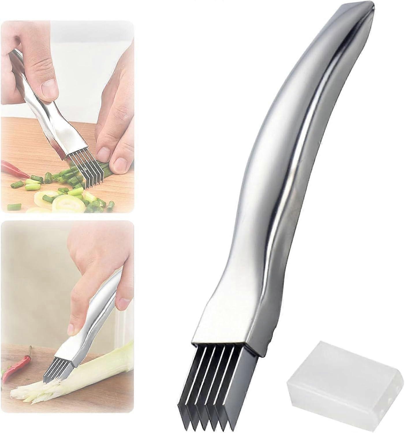 Unbrand Shred Silk The Knife, 2024 New Stainless Steel Chopped Green Onion Knife, Sharp Kitchen Slicing Tool Cutter For Vegetables Onion Garlic, Ho..