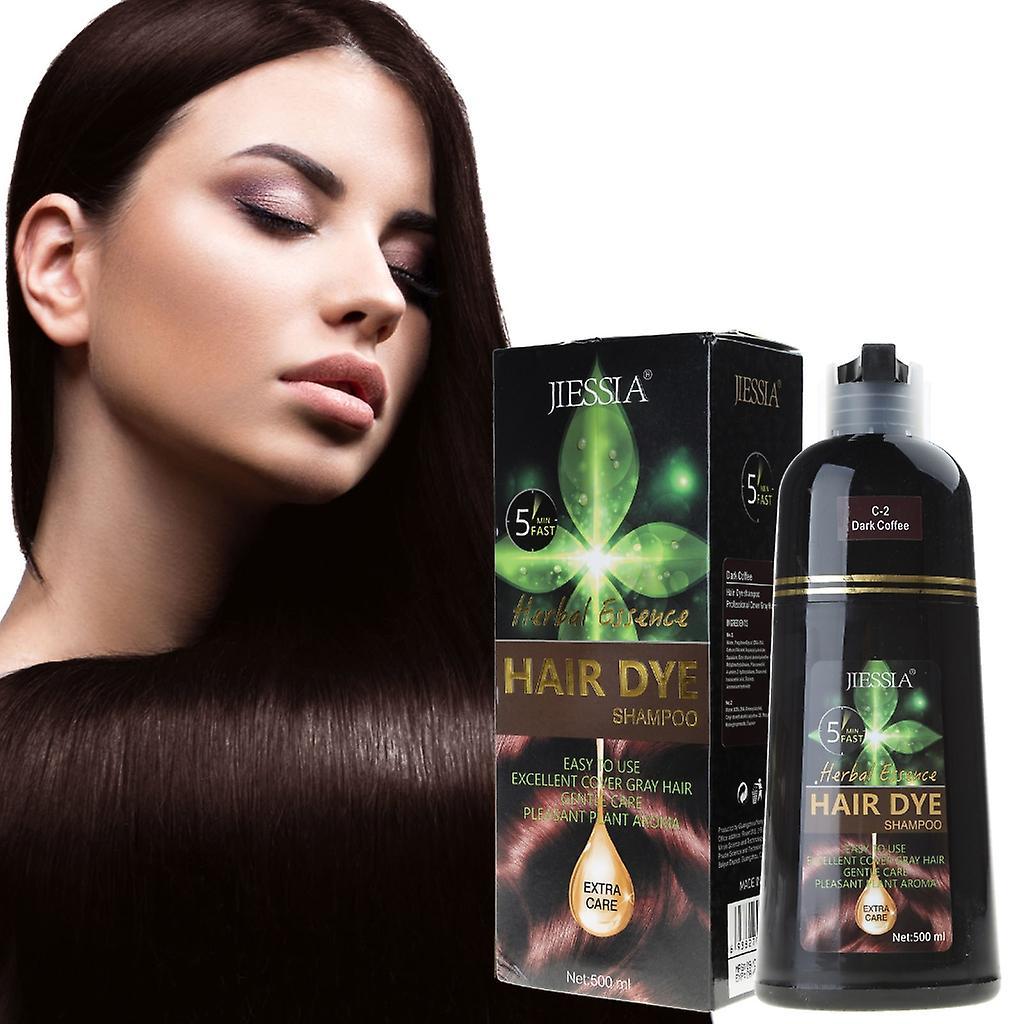 unbrand Hair Dye Shampoo Instant Hair Color Shampoo For Women Men In Minutes 500ml Dark brown