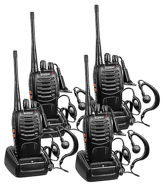 Leked Rechargeable Long Range Two-way Radios With Earpiece 2-4 Pack Uhf 400-470mhz Walkie Talkies Li-ion Battery And Charger Included packof2