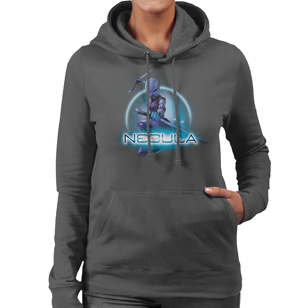 Marvel Guardians Of The Galaxy Nebula Batons Pose Women's Hooded Sweatshirt Charcoal Small