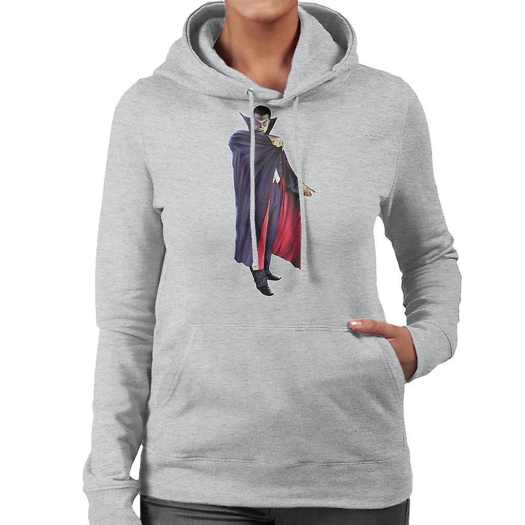 Dracula Cape Pose Women's Hooded Sweatshirt Heather Grey Large