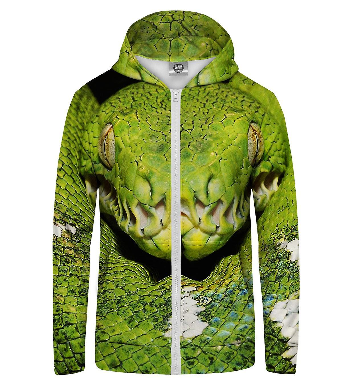 Mr Gugu & Miss Go Mr. GUGU & Miss GO Snake Hoodie Kangaroo Zip Up green XS