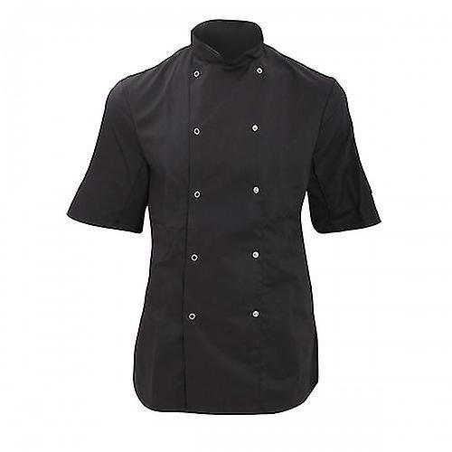 Dennys Womens/Ladies Economy Short Sleeve Chefs Jacket / Chefswear (Pack of 2) Black S