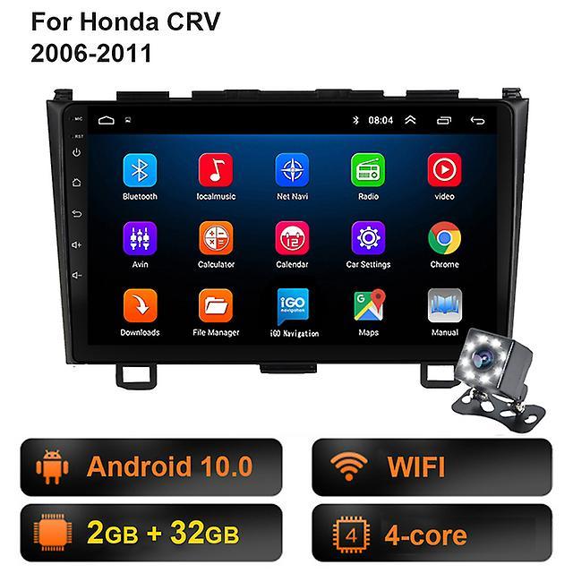 Loerss 2 Din Android Auto Radio For Honda Cr-v 3 Re Crv 2007-2011 Car Radio Car Multimedia Player Gps Track Carplay 2din No Dvd (2G 32G)with camera