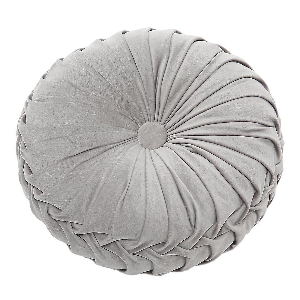 Living And Home Livingandhome Velvet Round Pumpkin Pillow Grey 35CM