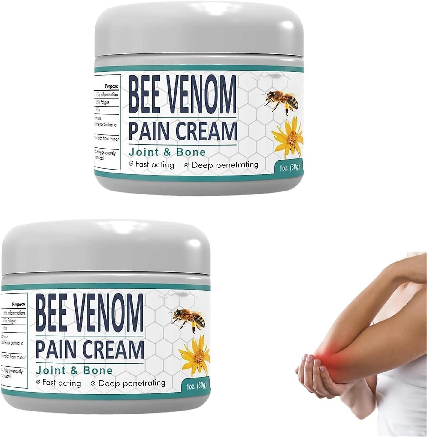 Pecoda Bee Venom Pain and Bone Healing Cream New Zealand Bee Venom Joint and Bone Therapy Cream, for Arm, Waist, Back Hand Feet and Leg (2pcs)