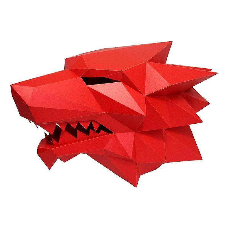 Slowmoose 3d Werewolf Costume Cosplay Diy Paper Craft Mask Red