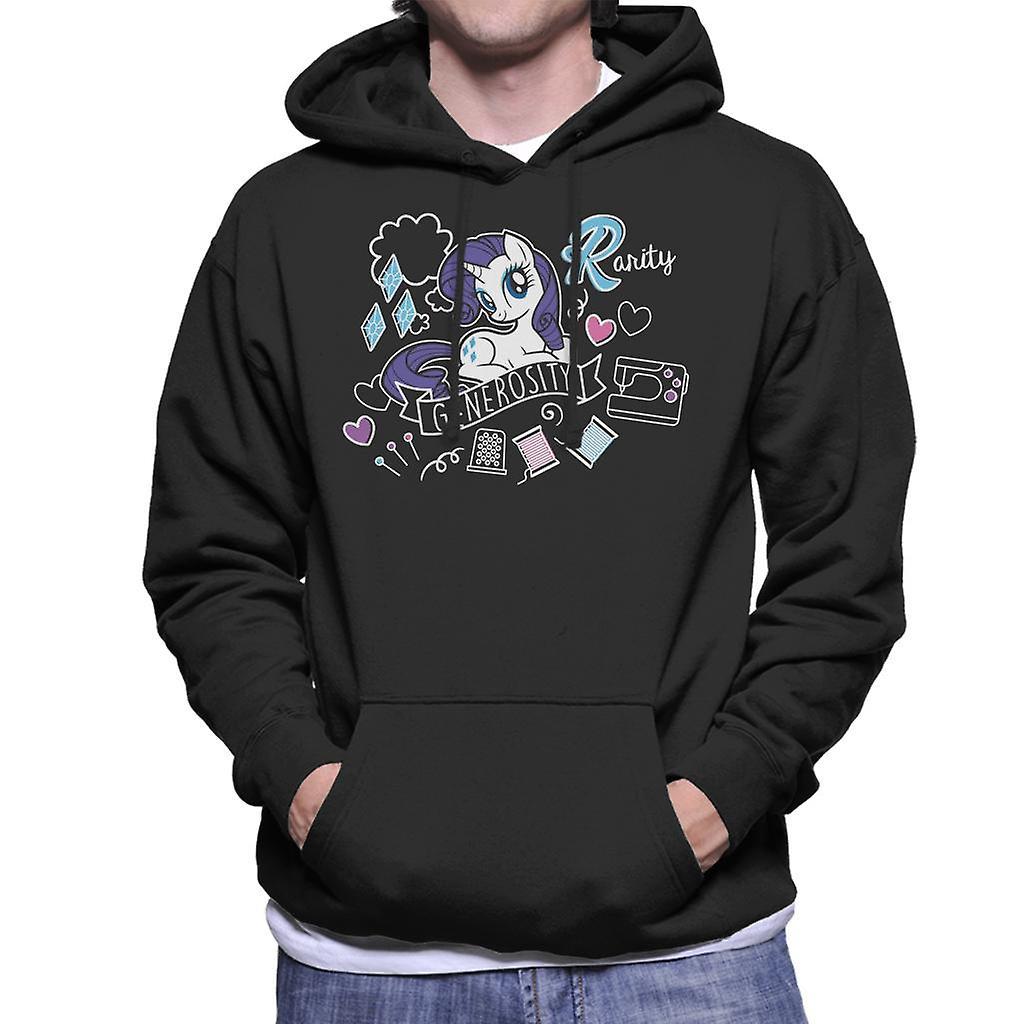 My Little Pony Rarity Full Of Generosity Men's Hooded Sweatshirt Black X-Large