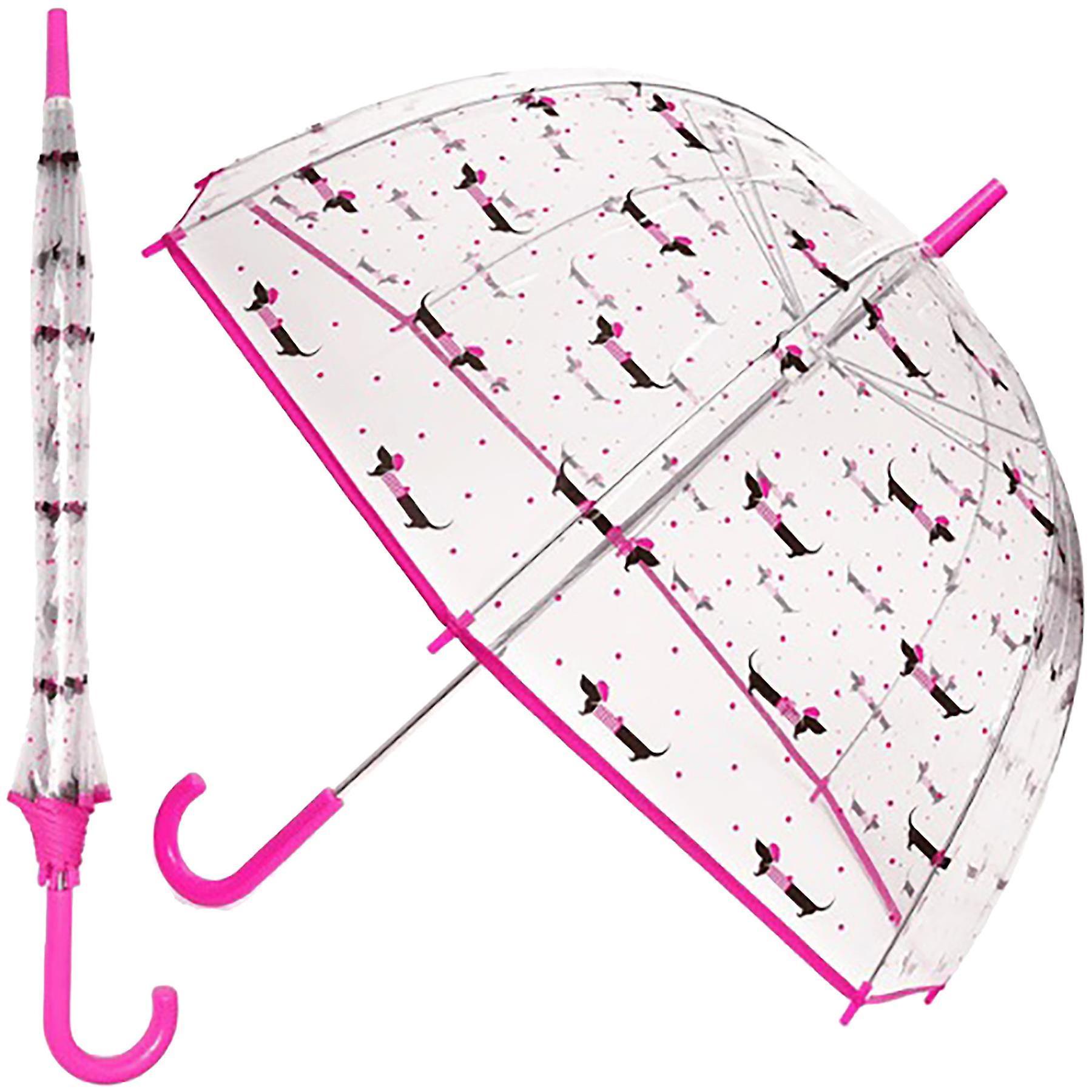 A2Z 4 Kids A2Z Ladies Transparent Dome Umbrella Wind and Rain Resist Outdoor Travel Brolly Dogs One Size