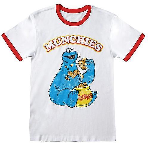 Sesame Street Unisex Adult Munchies T-Shirt White L