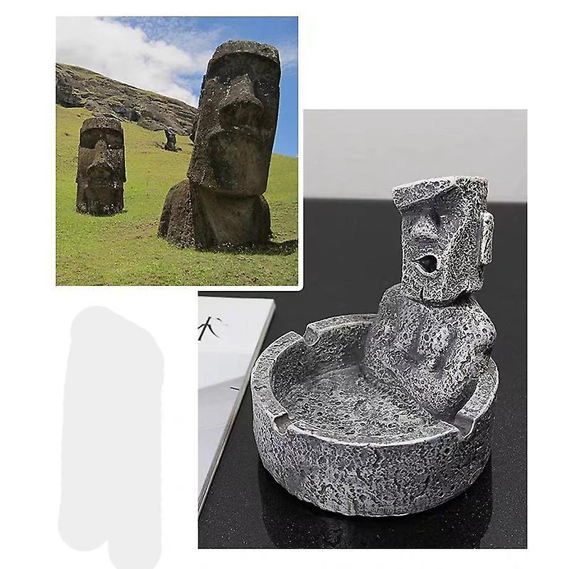 AFFINEST Easter Island Moai Stone Man Cement Ashtray Home Living Room Creative Personality Ashtray