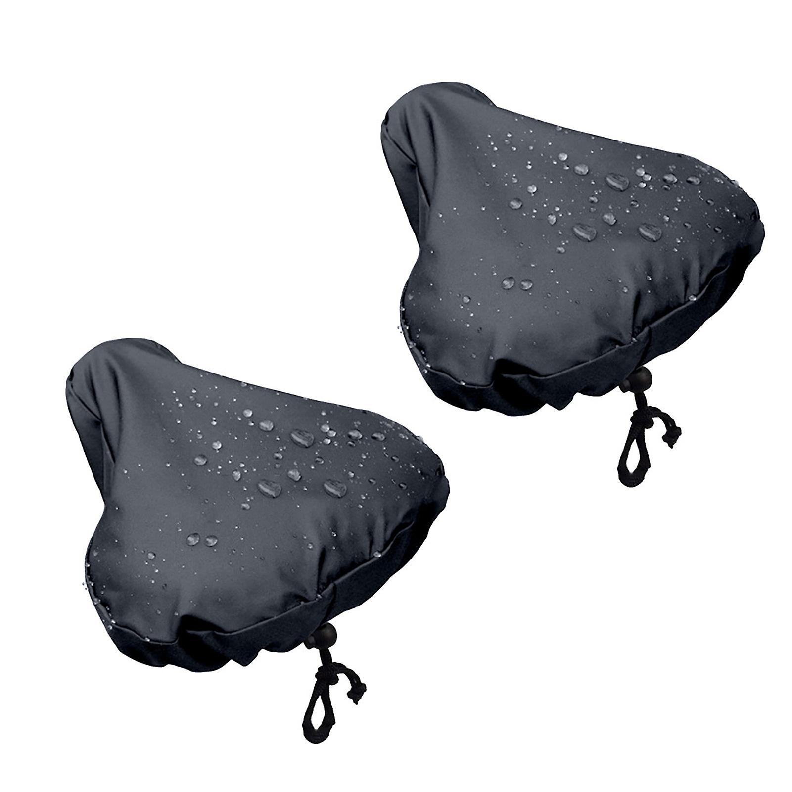 Mondandi 2Pcs Bike Seat Covers with Drawstring Waterproof UV Resistant Bicycle Seat Saddle Protector Covers Bike Accessories Black