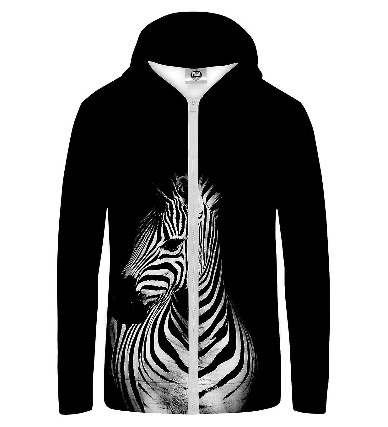 Mr Gugu & Miss Go Mr. GUGU & Miss GO Zebra Hoodie Kangaroo Zip Up black XL