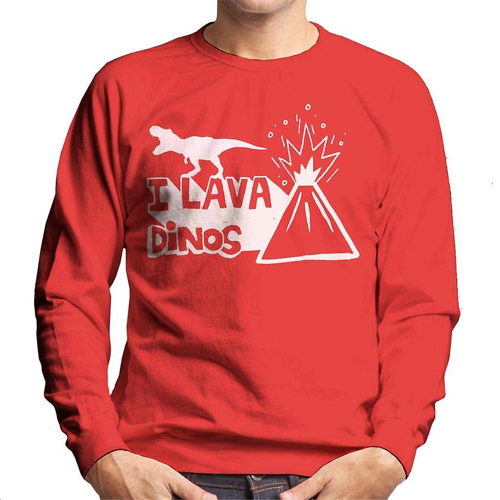 Jurassic Park Jurassic World Fallen Kingdom I Lava Dinos Men's Sweatshirt Red Large