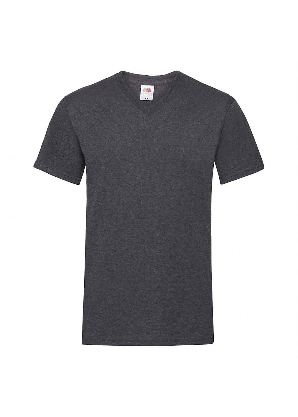 Men's Fruit Of The Loom Valueweight V Neck T 61066 Dark Heather