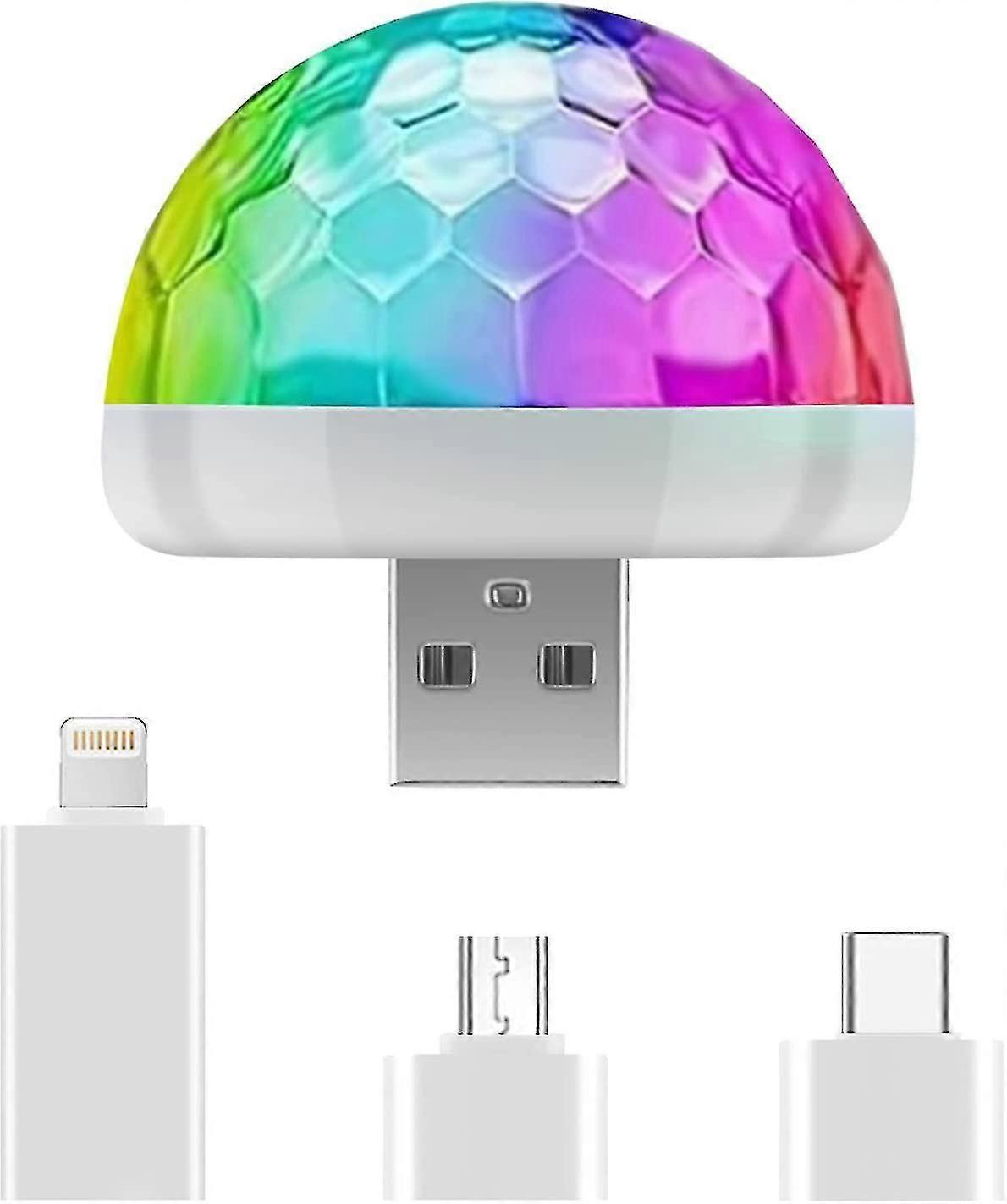 Lertenys Mini Disco Ball Light Usb, Disco Ball Led Party Lamp, Voice Control