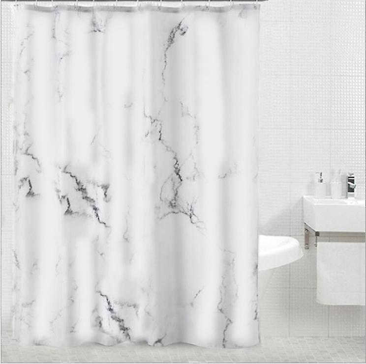 Yesfit New Marble Pattern Polyester Shower Curtain Waterproof WHITE 180*200CM