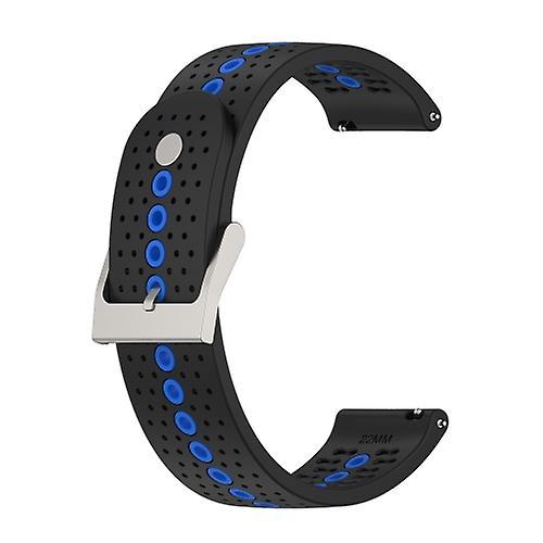 Watch Parts For Suunto 9 Peak Universal Colorful Hole Silicone Watch Band Black Blue