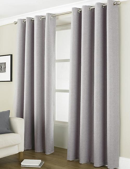 Country Club Thermal Blackout Eyelet Curtains 66" X 72" Linea Grey