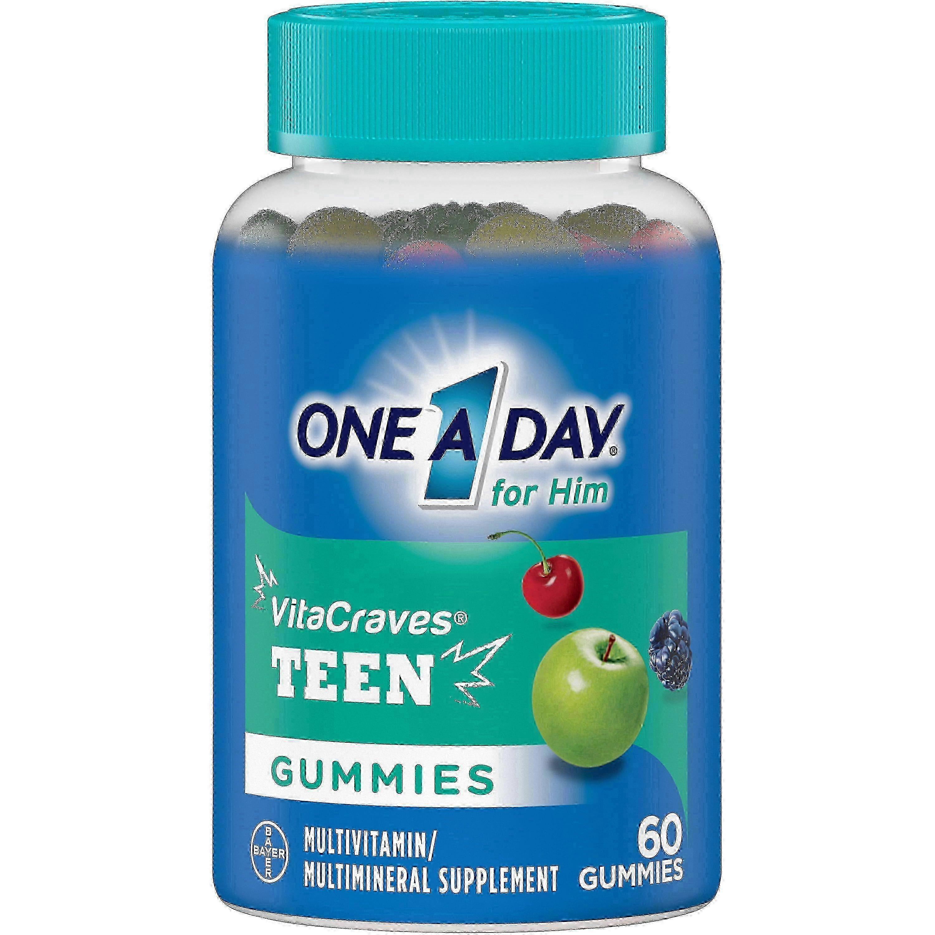 One A Day Vitacraves Teen For Him Multivitamin, Gummies, 60 Ea