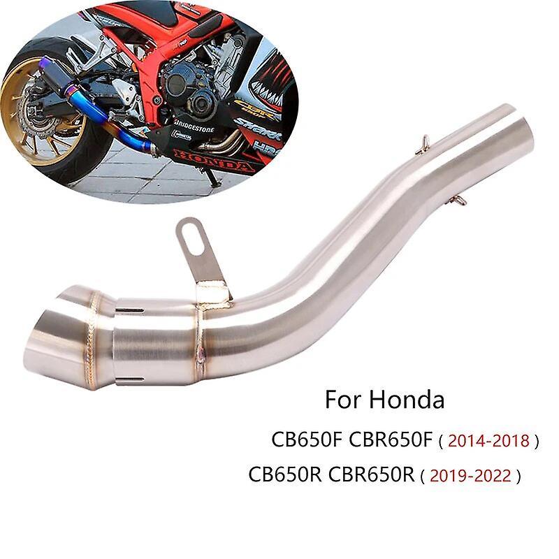 Loerss For Honda Cbr650f Cb650f 2014-2018 Cbr650r Cb650r 2019-2022 Exhaust Pipe Motorcycle Middle Link Tube Slip On 61mm Muffler Escape