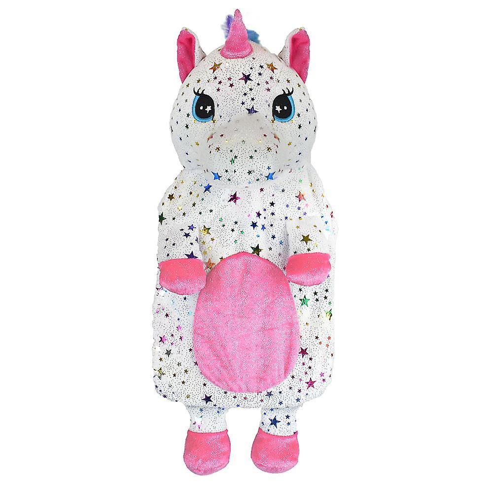 A2Z 4 Kids A2Z Hot Water Bottle 750ML Cosy Plush 3D Animal Fleece Cover Hot Water Bottle Unicorn One Size