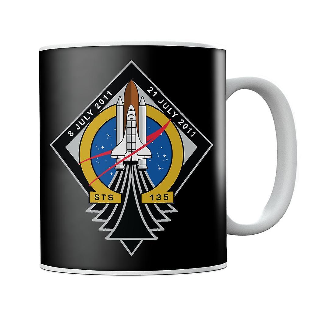 NASA STS 135 Space Shuttle Atlantis Mission Patch Mug Black 10oz