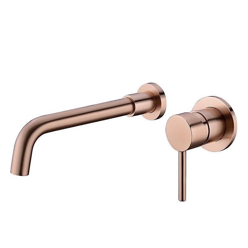 Slowmoose Brass Sink Faucet Tap, Hot Cold Wash Basin Water Mixer Brushed 260MM Brushed Rose