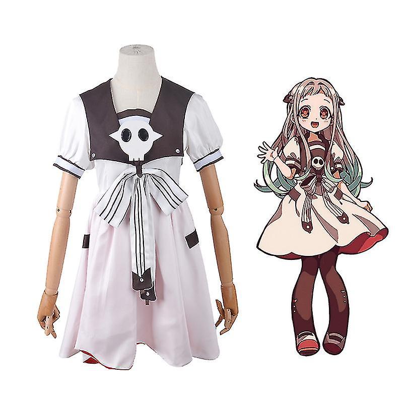 Unbrand Anime Toilet Bound Hanako Kun Yashiro Nene Cosplay Costume Dress Wig Party Props White 1PC