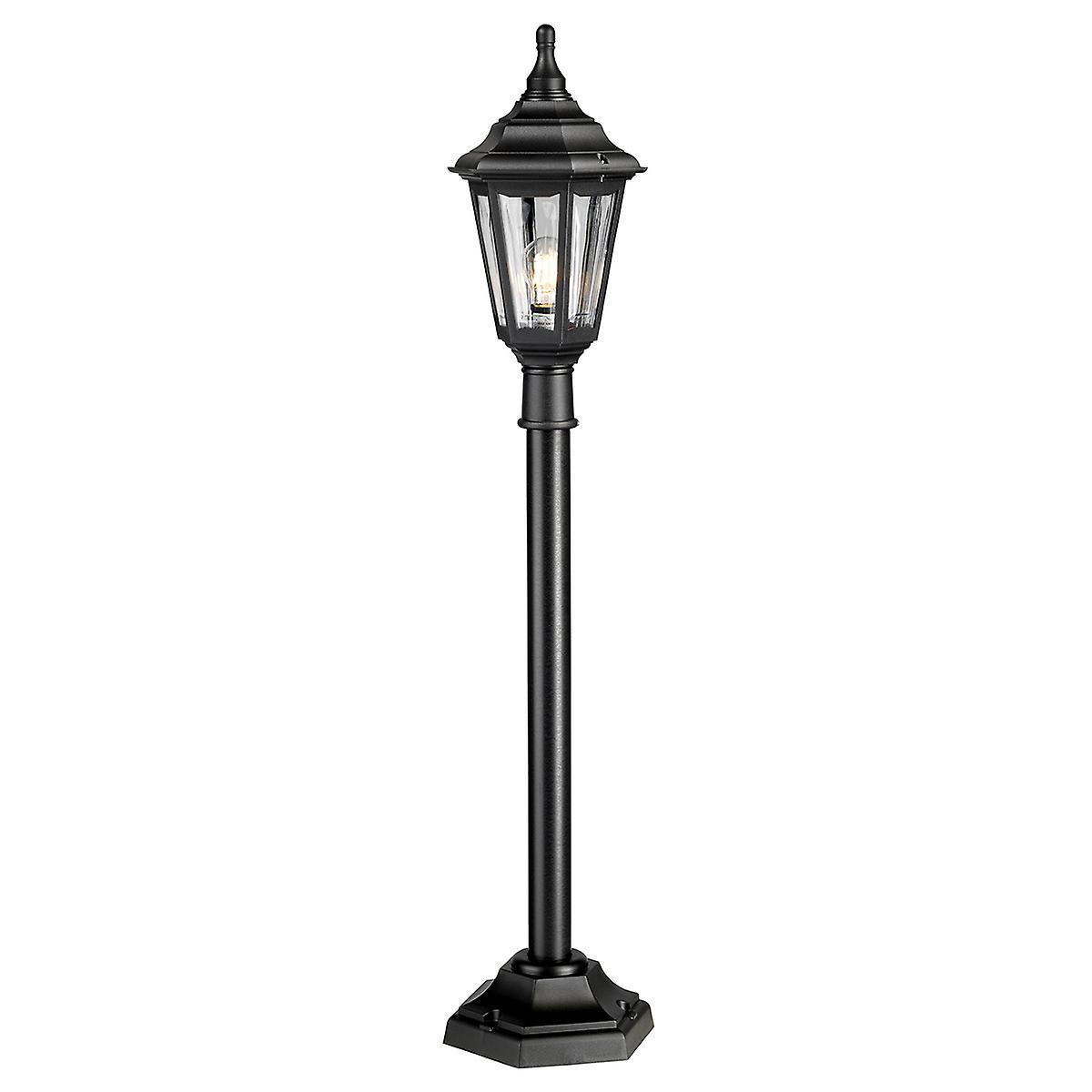 Kinsale 1 Light Outdoor Coastal Post Lantern Black IP44 E27