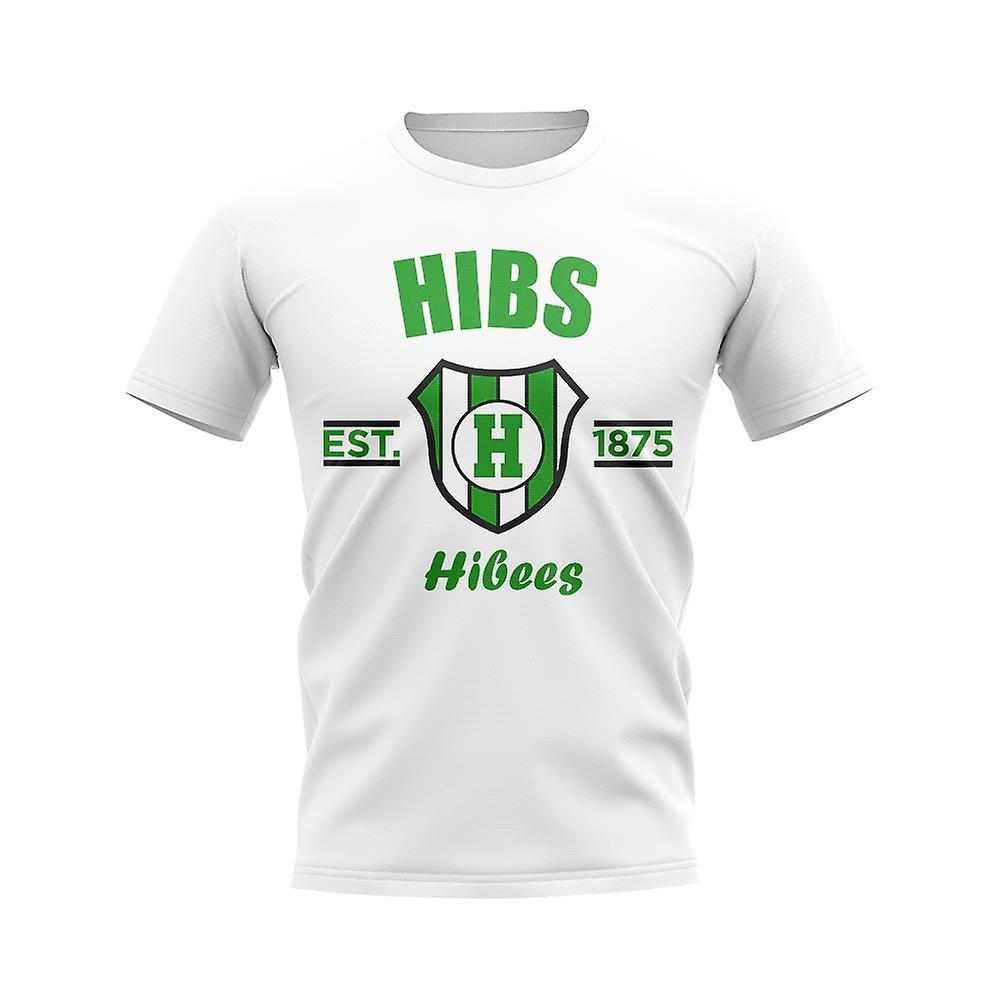 UKSoccerShop Hibs Established Football T-Shirt (White) XXLW