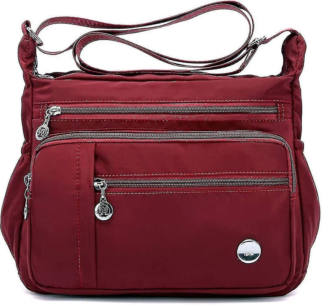 Bxs Women Shoulder Handbag - Roomy Multiple Pockets Bag, Ladies Crossbody Purse, Fashion Tote, Top Handle Satchel Burgundy Small