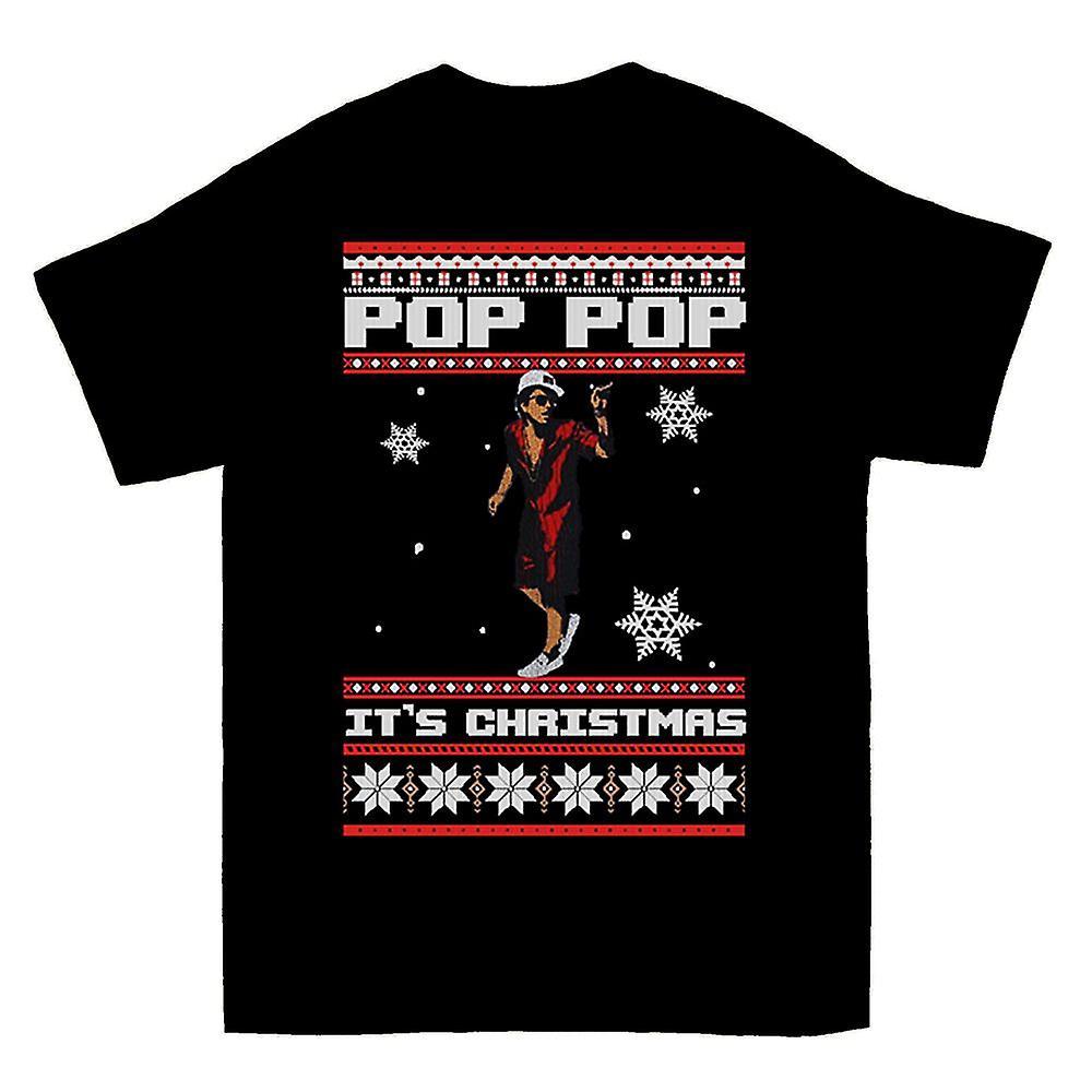 RockShark Cheap Bruno Mars Pop Pop Ugly Christmas Sweater T-shirt Black M