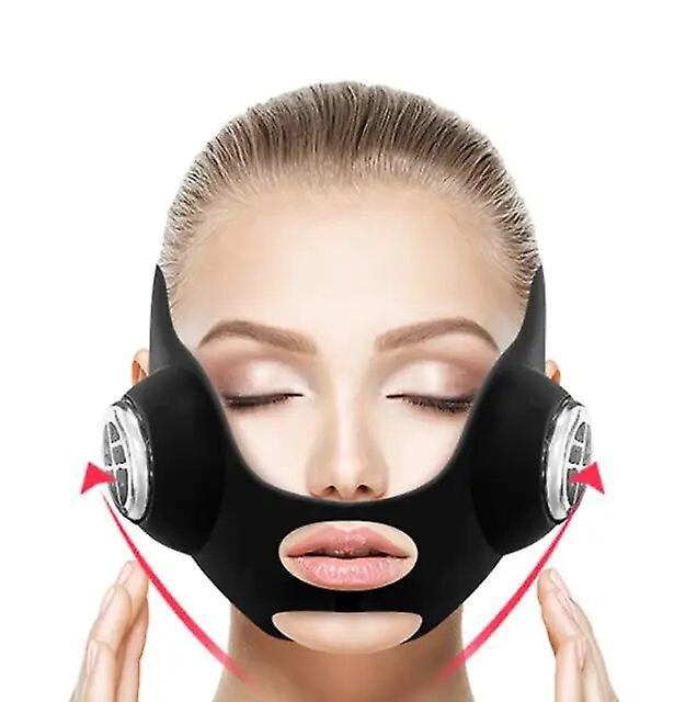 Sanxing EMS Micro-current Face-lifting Mask Face-lifting Bandage Color Light V Face Shaping Beauty Instrument Silicone Massager black