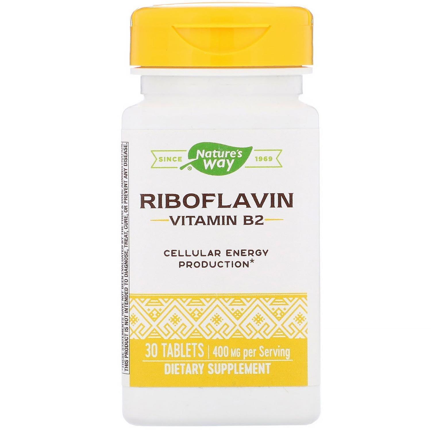 Nature's Way, Riboflavin Vitamin B2, 400 mg, 30 Tablets