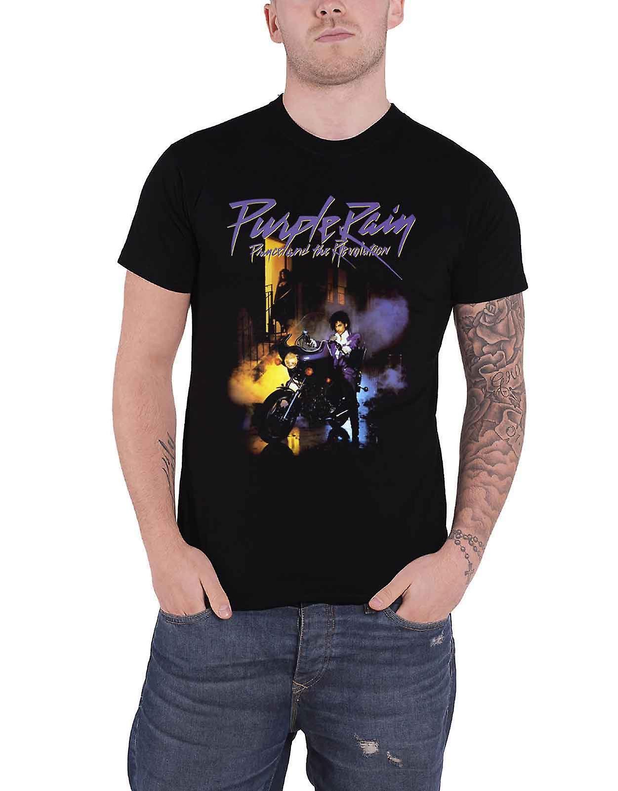 Prince T Shirt Purple Rain Album Cover Logo new Official Mens Black XXL