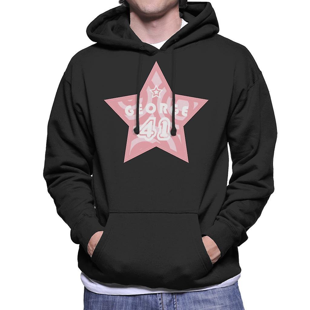 Curious George 41 Star Men's Hooded Sweatshirt Black Medium