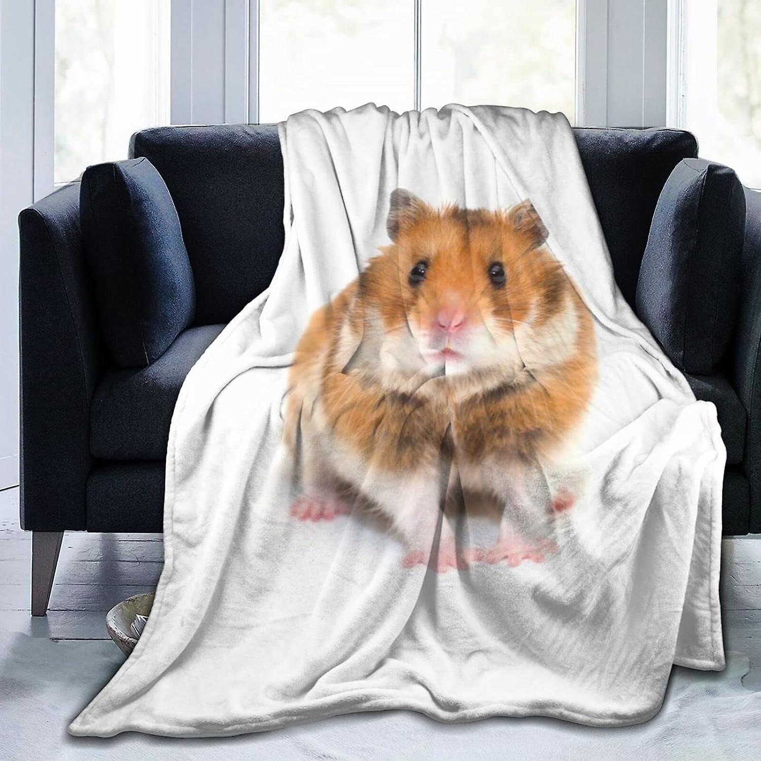 Kerota Blanket Cute Hamster Lightweight Throw Blanket Soft Flannel Blankets Anti Static For Couch Bed 50x40in 125x100cm