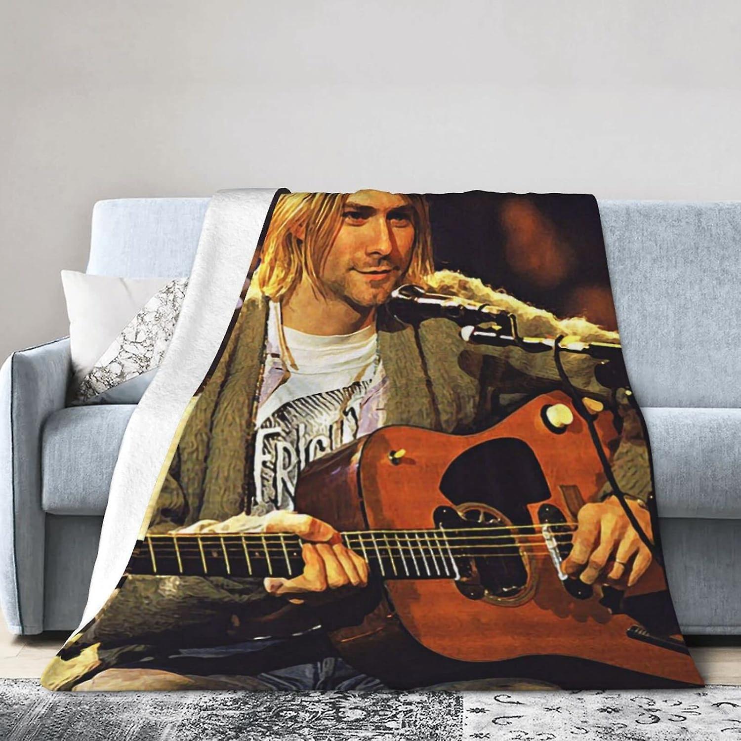 Kerota TO479 Kurt Donald Cobain Printed  Lightweight Super Soft Micro Fleece Throw s Fit Couch Bed Living Room Sofa Chair 50x40in 125x100cm