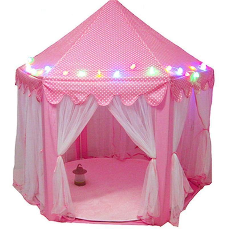 Slowmoose Play House Game - Portable Foldable Princess Tent Castle Toy lamp A