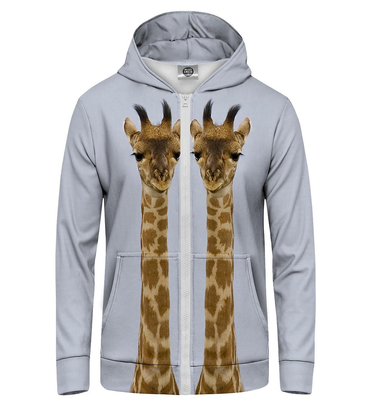 Mr Gugu & Miss Go Mr. GUGU & Miss GO Giraffe Hoodie Kangaroo Zip Up white XS