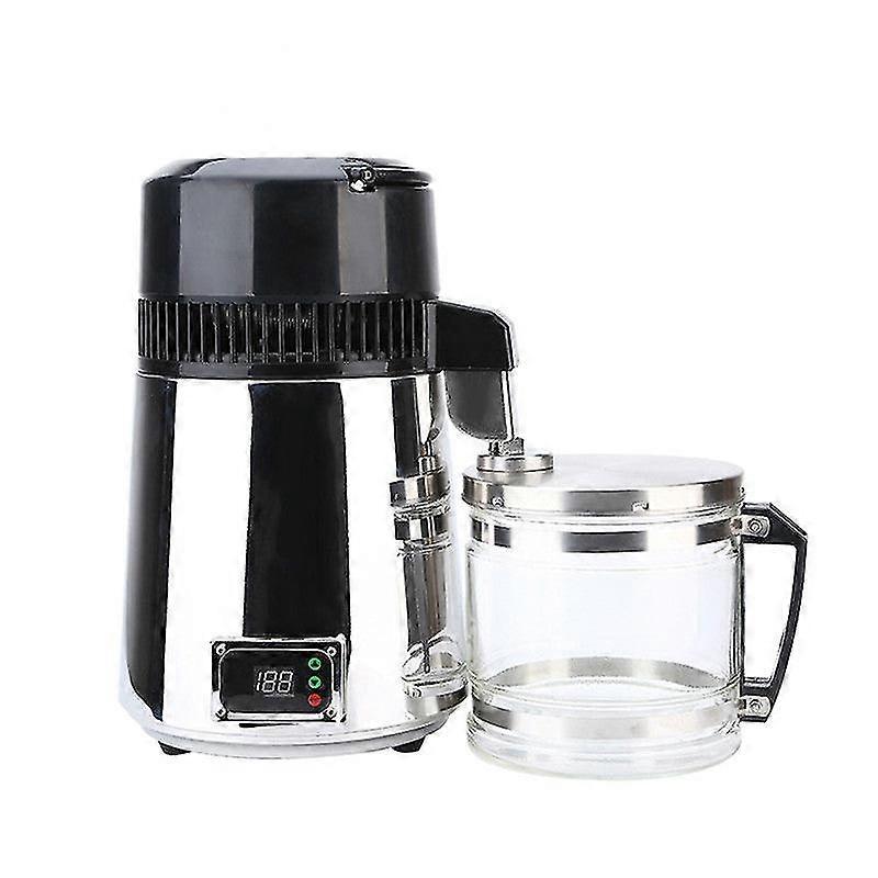 Asiv Chcyu pure water distiller 4l dental distilled water machine filter stainless steel electric distillation purifier jug 110v 220v Black